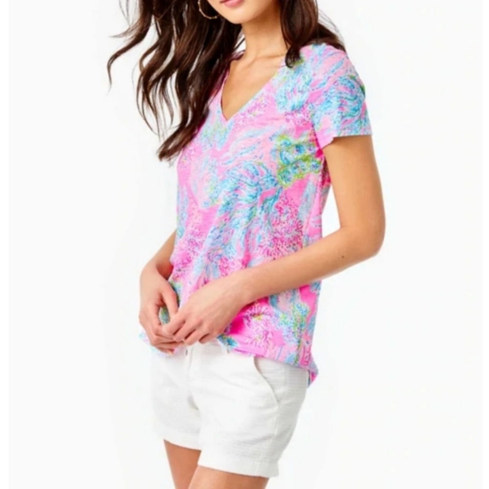 Lilly Pulitzer Vibrant Pink and Blue Women's Top
